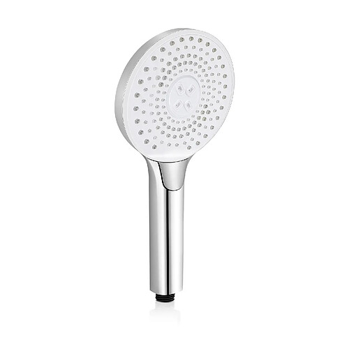 NETTLIFE Pommeau de douche nickel douchette ronde à économie d'eau avec 3 jets douchette augmentant la grande pression, avec bouton pour régler le débit d'eau, douche économe en énergie avec tuyau de 1,5 m support de douche salle de bain