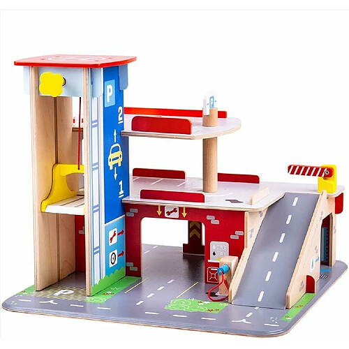 Bigjigs Toys Jeu en bois - Park and Play Garage