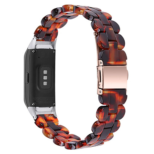 Bracelet en résine avec boucle, couleur écaille de tortue pour votre Samsung Galaxy Fit SM-R370