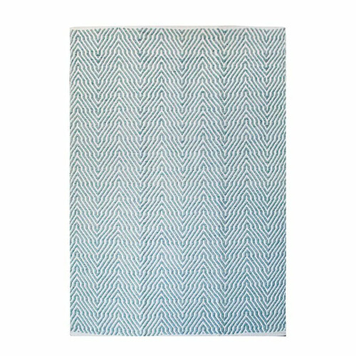 Paris Prix Tapis Rayé Fait Main Aperitif Turquoise 80 x 150 cm