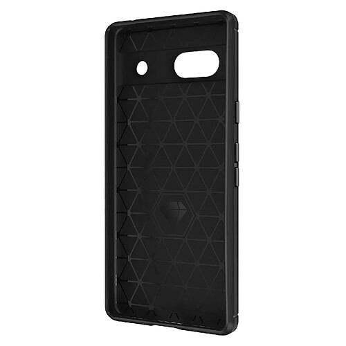 Avizar Coque pour Google Pixel 7a Souple Renforcée Effet Carbone Brossé Noir