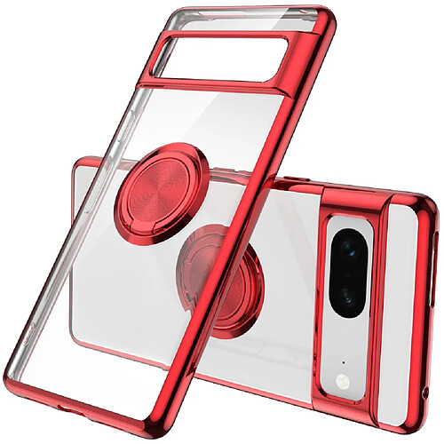 Coque en TPU + métal électroplaqué avec béquille pour votre Google Pixel 7 5G - rouge