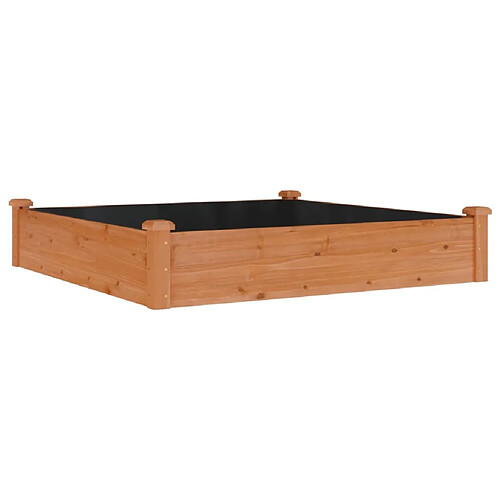 Maison Chic Jardinière,Lit surélevé de jardin - Bac à fleurs - pot de fleur doublure 120x120x25 cm bois massif sapin -GKD88340