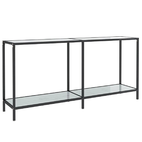 Maison Chic Table console | Meuble d'entrée | Table d'appoint Blanc 160x35x75,5 cm Verre trempé -GKD10590