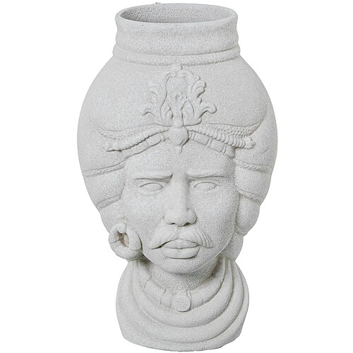 Vase Alexandra House Living Blanc Céramique Africain 21 x 21 x 39 cm