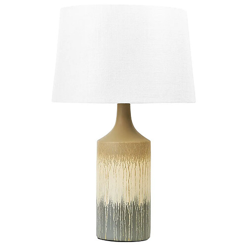 Beliani Lampe à poser en céramique beige et gris CALVAS