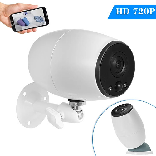 Wewoo Caméra IP Sécurité HD 720P deux voies audio sans fil Wifi IP, vision nocturne de soutien & détection PIR & carte TF, IP54 étanche blanc