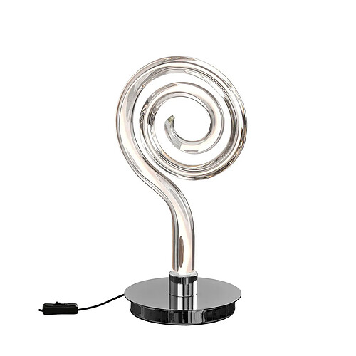 Inspired Lampe de table en cristal Iris, LED 10W, 3000K, 800lm, Chrome poli/Clair, Fabriquée en Espagne, 3 ans de garantie