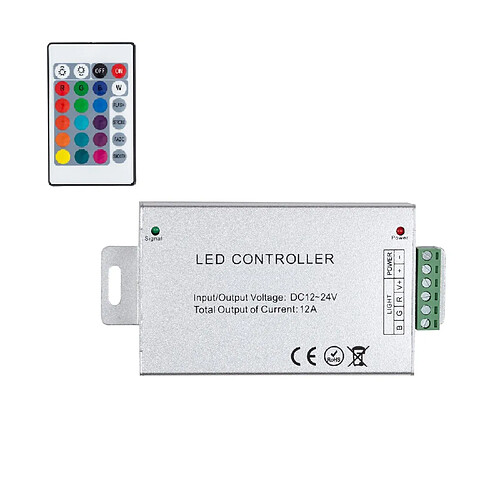 Ledkia Contrôleur Variateur Ruban LED 12/24V DC RGB avec Télécommande IR High Power