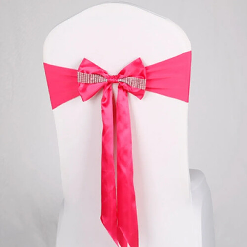 Wewoo Pour les événements de mariage Cérémonie de fête Banquet Décoration de Noël Chaise Ceinture Arc Élastique Ruban Dos Bandes de Cravate Ceintures Rose Rouge