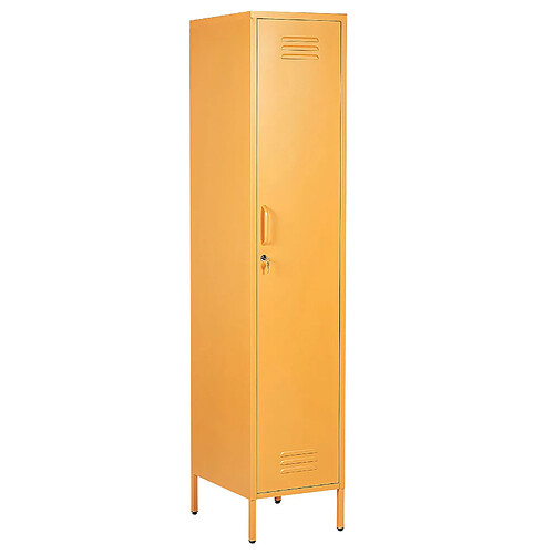 Beliani Armoire en acier jaune FROME