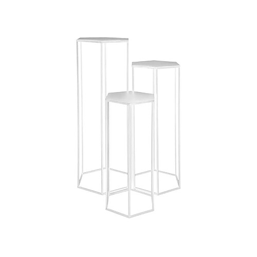 The Home Deco Factory Sellettes assorties en métal (Lot de 3) blanc.