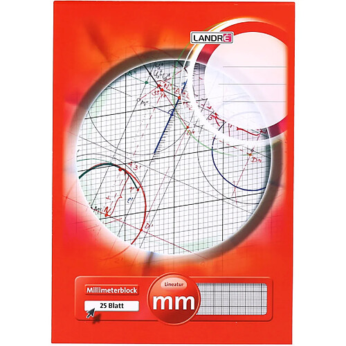 LANDRÉ bloc à papier millimétré DIN A4, 25 feuilles, 80 g/m2 ()