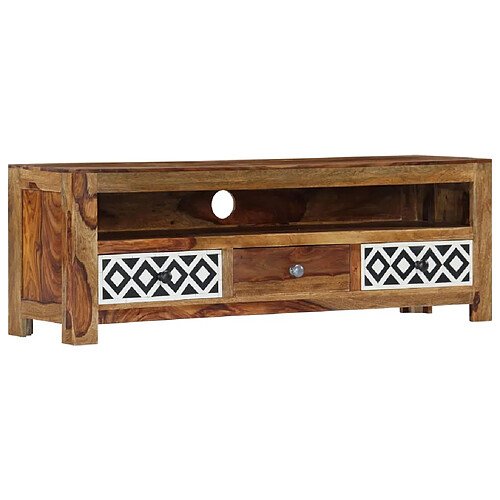 Helloshop26 Meuble télé buffet tv télévision design pratique 120 cm bois de sesham solide 2502059