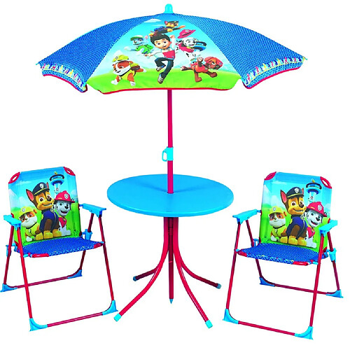 Table avec parasol + 2 chaises FUN HOUSE Pat'patrouille