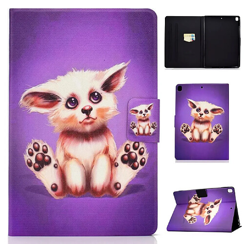 Etui en PU impression de modèle avec porte-carte chat poilu pour votre Apple iPad 10.2 (2019)