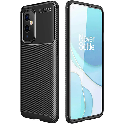 Xeptio Coque brossée noire OnePlus 9 / One Plus 9 5G NEW Carbon Fiber Antichoc protection - Accessoires pochette case