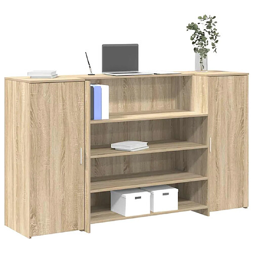 vidaXL Bureau réception chêne sonoma 180x50x103,5 cm bois d'ingénierie