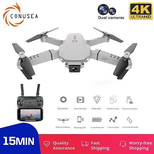 Universal Mini Drone 4k Camera WiFi FPV Foldable Helicopter(Gray)