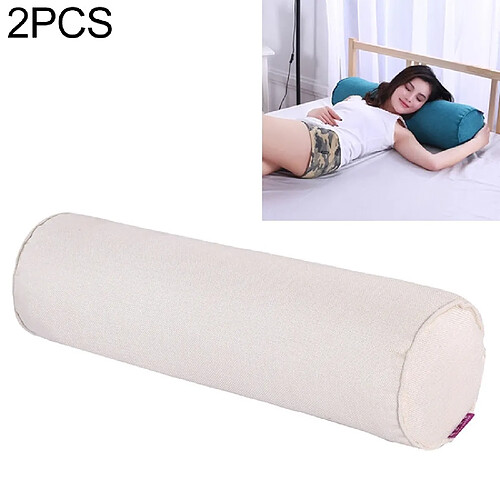 Wewoo 2 PCS Maternity Oreiller Coton Linge Cou Repose Tête Corps Siège Dossier Sleeping PillowTaille 15x60cm Beige