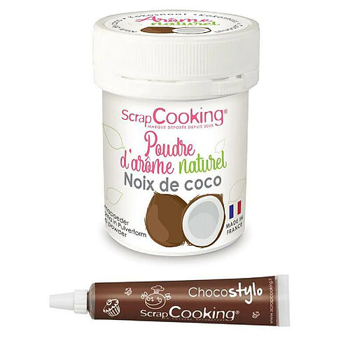 Scrapcooking Arôme alimentaire naturel en poudre noix de coco + Stylo chocolat