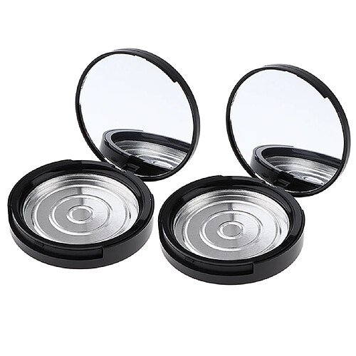 Paquet De 2 s De Poudre Compacte Vide Avec Miroir, Double Couche De Poudre Pour Le Visage à Base / Poudre De Fard à Joues / Poudre De Maquilla