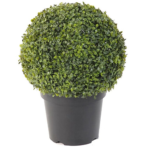 Pegane Plante artificielle haute gamme Spécial extérieur / Buis boule artificiel - Dim : H.50 x D.38 cm