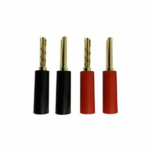 Lot de 4 fiches bananes Enova Hifi FBAN 100 RB pour enceintes Hi-Fi Noir et Rouge