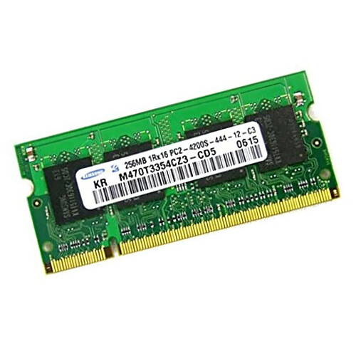 256Mo RAM PC Portable Samsung M470T3354CZ3-CD5 SODIMM DDR2 PC2-4200S 533MHz · Occasion