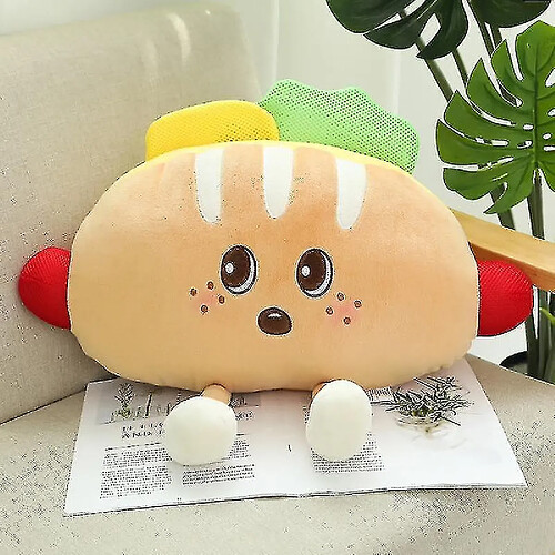 Universal Mignon dessin animé peluche hamburger frites cuisses de poulet farcies nourriture popcorn pizza oreiller 30 * 30 cm