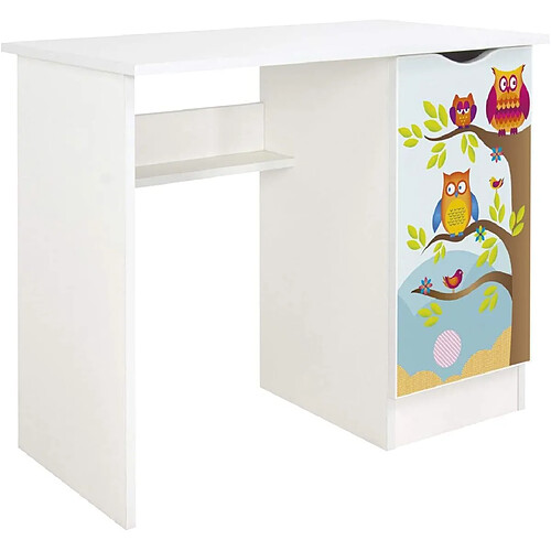 Leomark Bureau blanc avec étagère ROMA - Hiboux