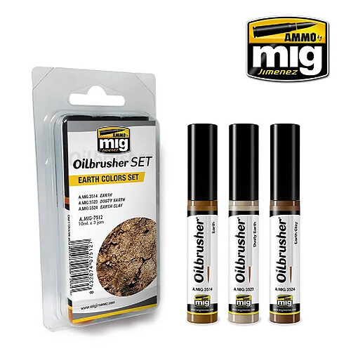 Mig Jimenez Ammo Peintures Oilbrusher Earth Colors Set