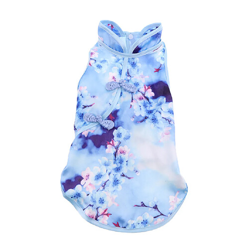 vêtements de chien de style chinois manteau d'été cheongsam vêtements de chien de compagnie prune fleur xs