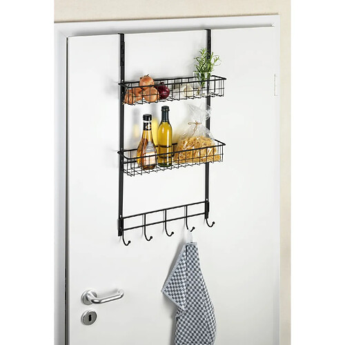 WENKO Etagère de cuisine de porte Gala - L. 39 x H. 75 cm - Noir