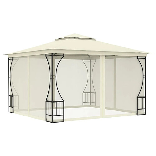 Maison Chic Tonnelle | Pergola avec moustiquaire 300x300x265 cm Crème -GKD92234