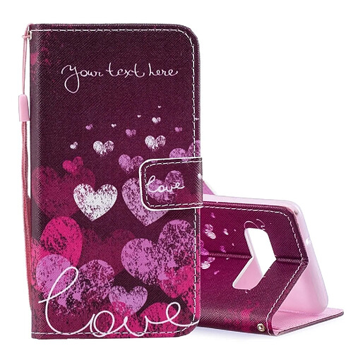 Wewoo étuis en cuir Coque Housse à rabat horizontal, motif lettres et cœur pour Galaxy S10, avec porte-cartes