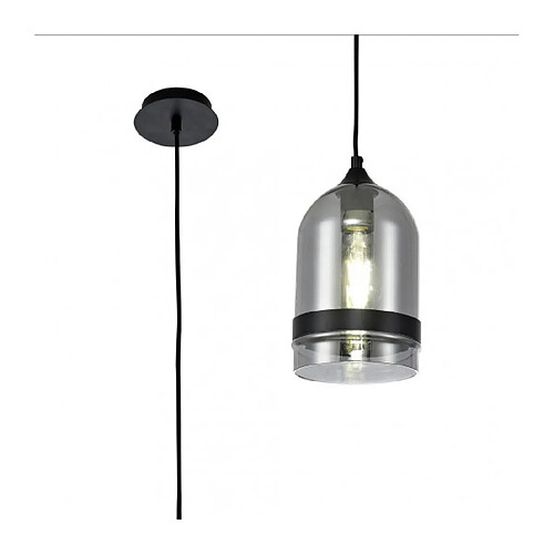 Luminaire Center Suspension design 1 ampoule Noir mat