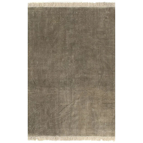 vidaXL Tapis Kilim Coton 120 x 180 cm Taupe