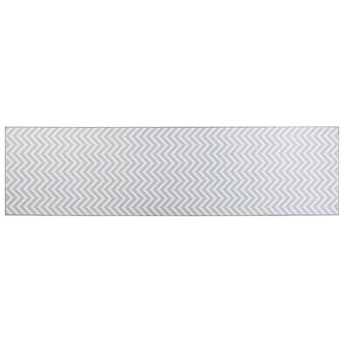 Beliani Tapis blanc et gris 80 x 300 cm SAIKHEDA