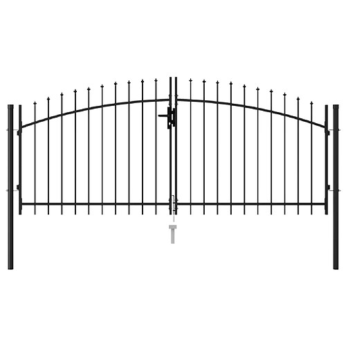 VidaXL Portillon 3x1.25 m Noir