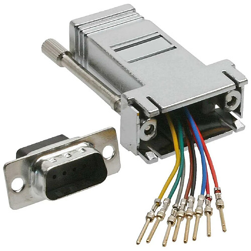 Adaptateur, InLine®, 9 broches Sub D mâle à RJ45 Bu, métallisé