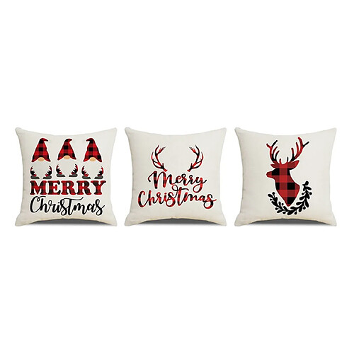 P123 3PCS 45 * 45cm Christmas De Noël Motif Taie d'oreiller en linge Mode Mode Home Office Coussin Coussin Coussin de voiture Sofa Décoration