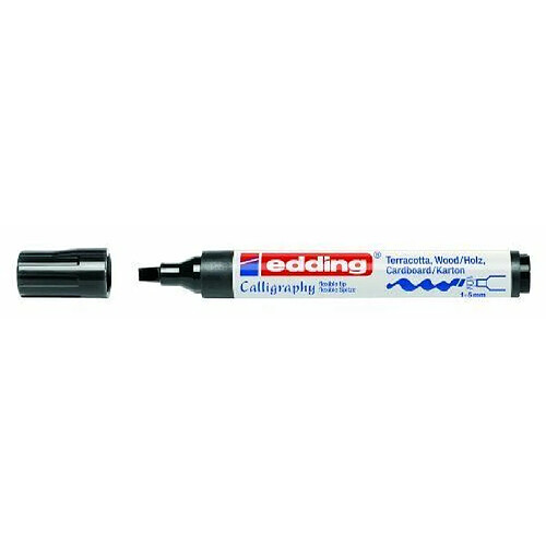 Edding e-1455 Lot de 10 Marqueurs avec Pointe calligraphique 1 à 5 mm Noir