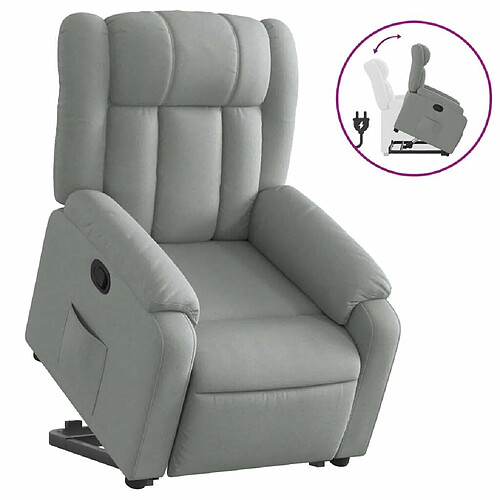 Maison Chic Fauteuil Relax pour salon, Fauteuil inclinable Gris clair Tissu -GKD58056