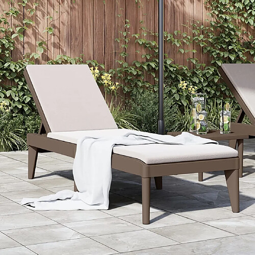 Maison Chic Chaise longue Jardin| Bain de soleil Relax | Transat marron 186x60x29 cm PP -GKD30225