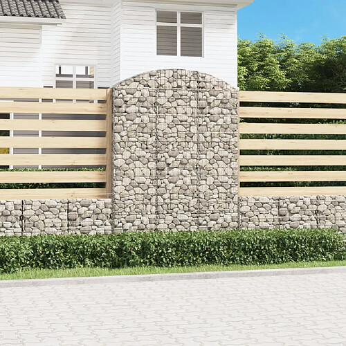 vidaXL Panier de gabions arqué 150x30x200/220 cm Fer galvanisé