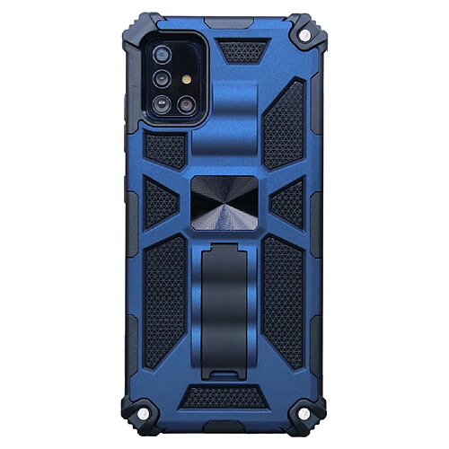 Coque en TPU hybride de style armure avec béquille bleu pour votre Samsung Galaxy A71 SM-A715