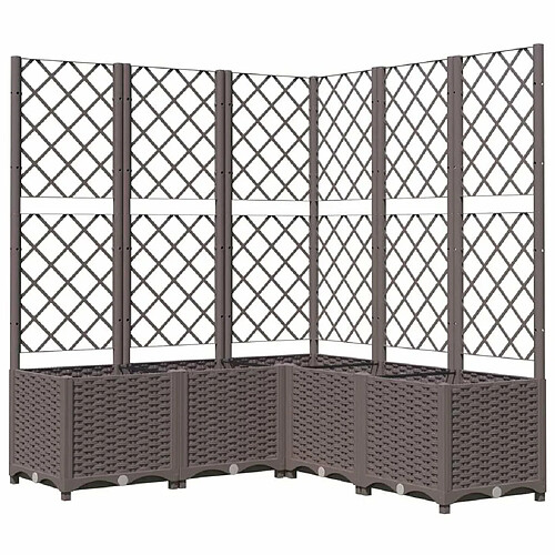 Maison Chic Jardinière,Bac à fleurs avec treillis - pot de fleur Marron 120x120x136 cm PP -GKD63785