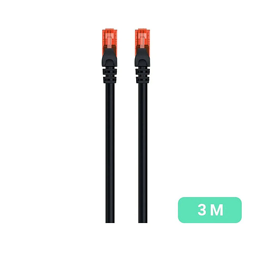 Cable de Red Ewent IM1020 Cat.6 U/UTP 3m Negro