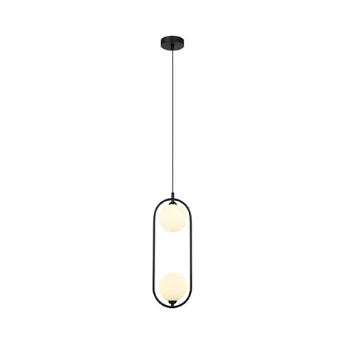 Luminaire Center Suspension Lupus Verre,Acier Blanc, Noir